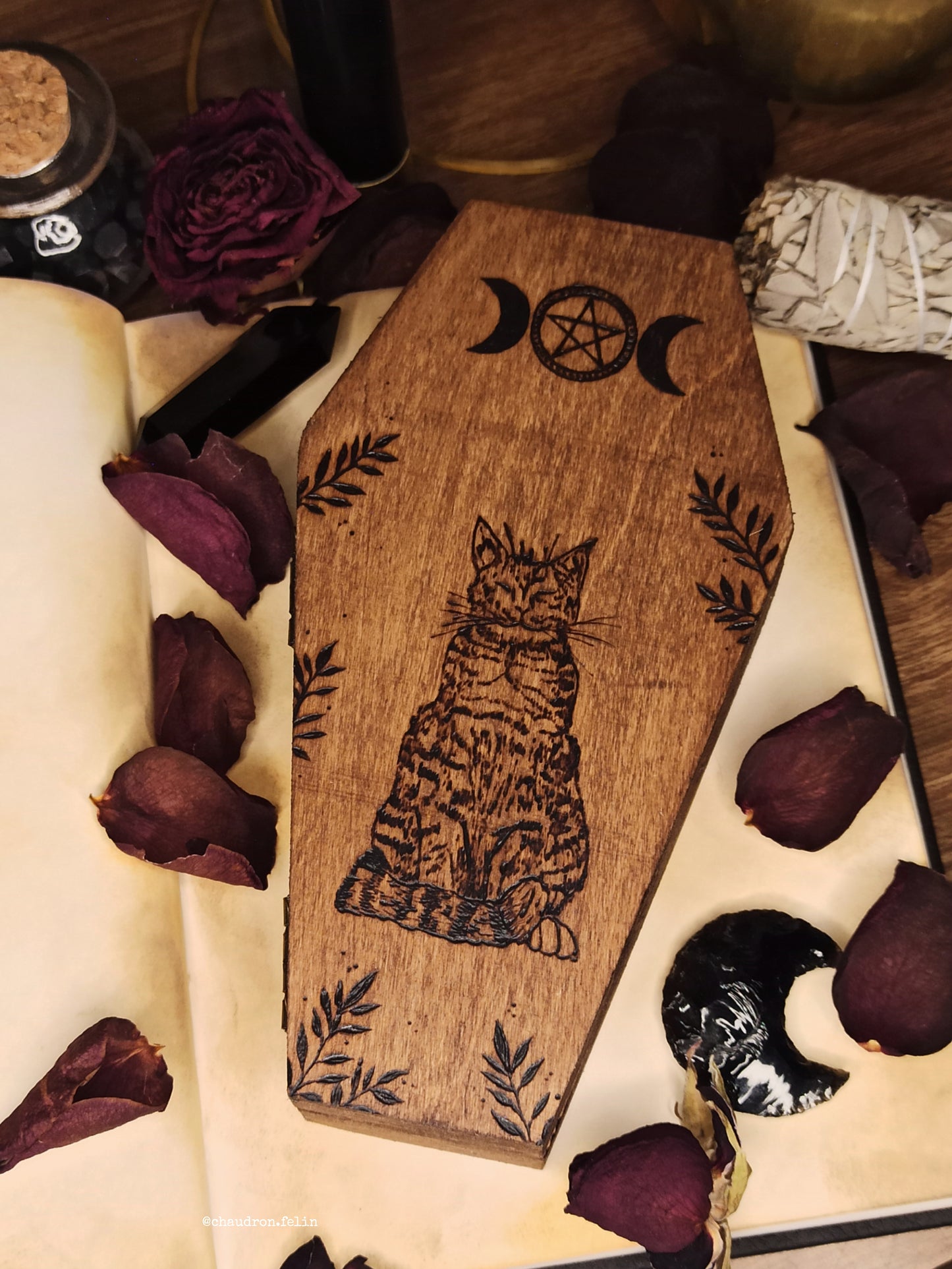 Boite Fantastique Samhain - Chats, Triple Lune et Aigue-Marine
