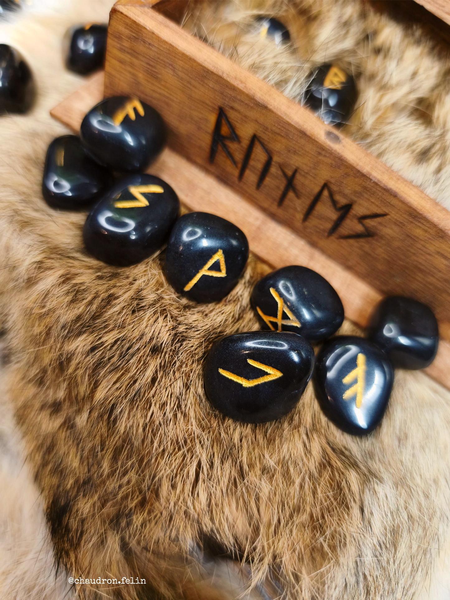 Coffret Runes Futhark Yggdrasil et Onyx