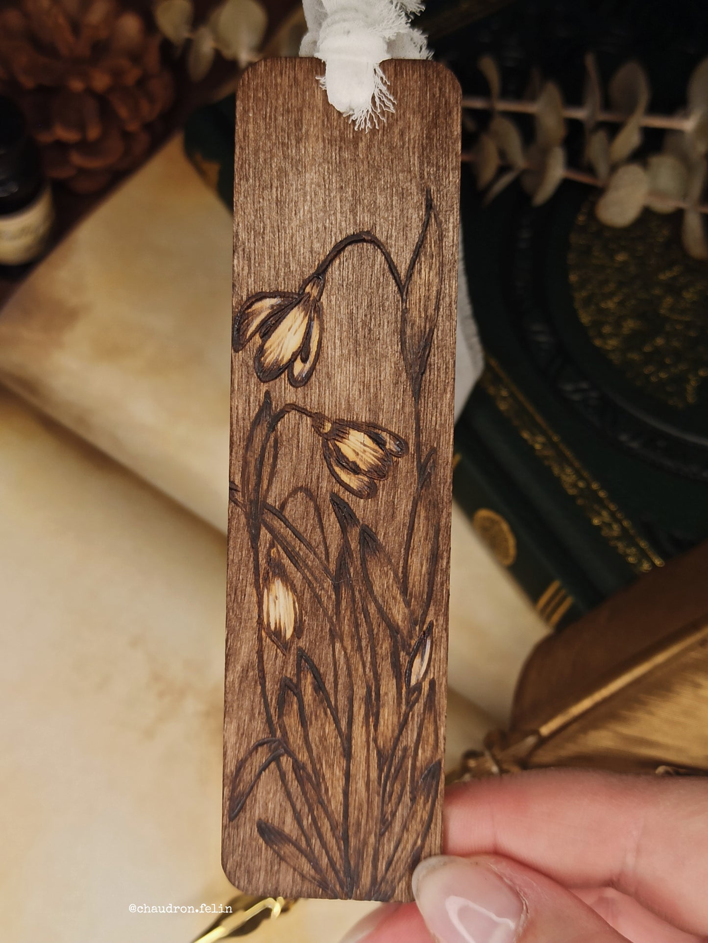 Marque Page en bois - Blanc
