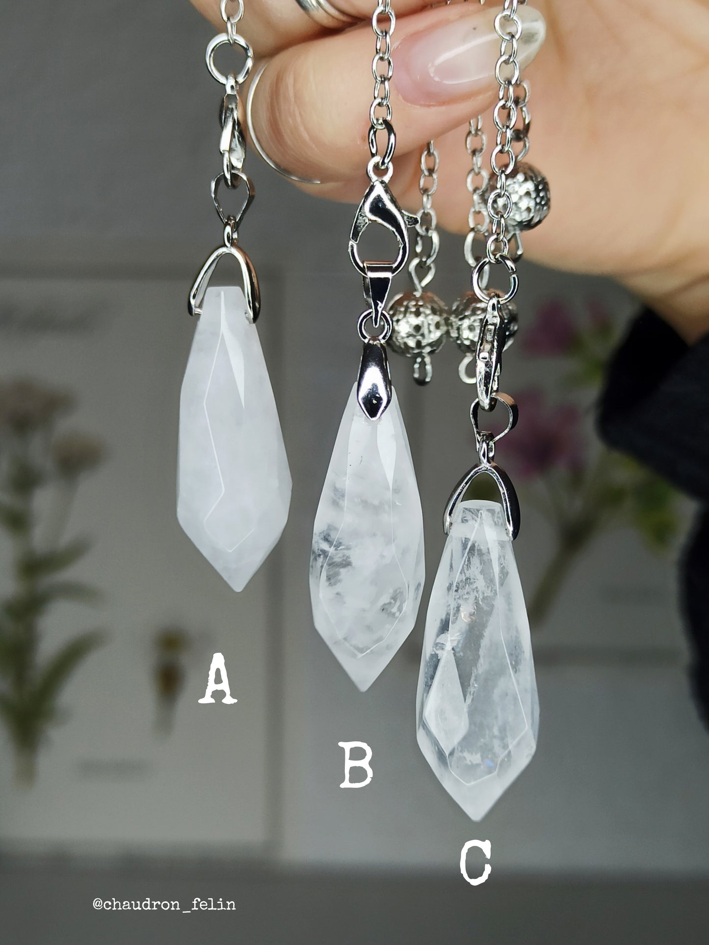 Pendule en Cristal de Roche