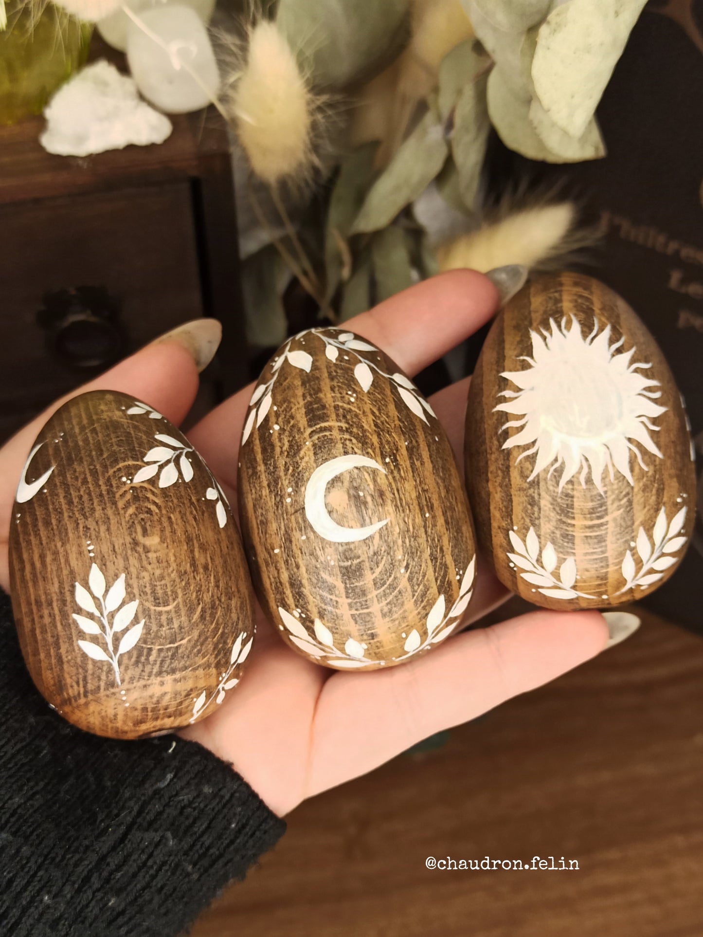 Œuf en Bois pour Ostara / Taille L