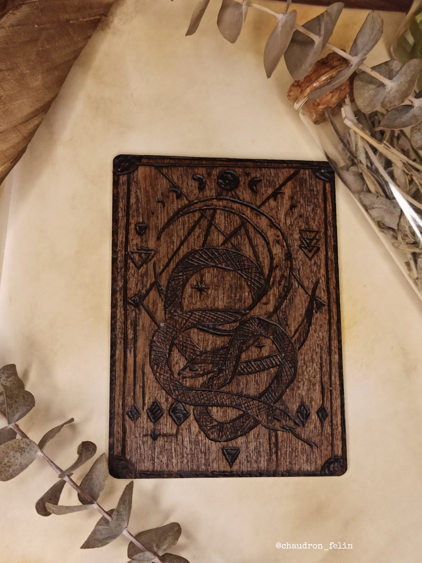Carte Oracle en Bois - Le Serpent