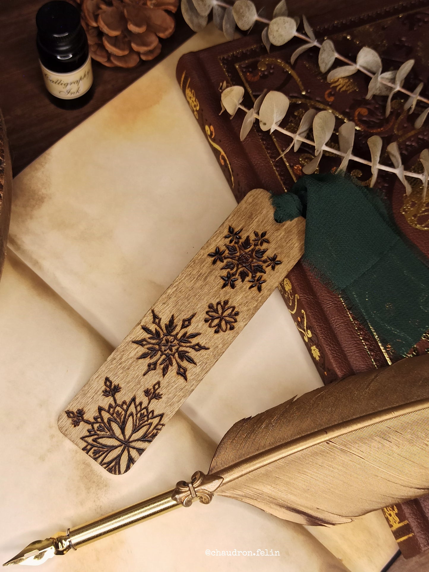 Marque Page en bois - Flocons