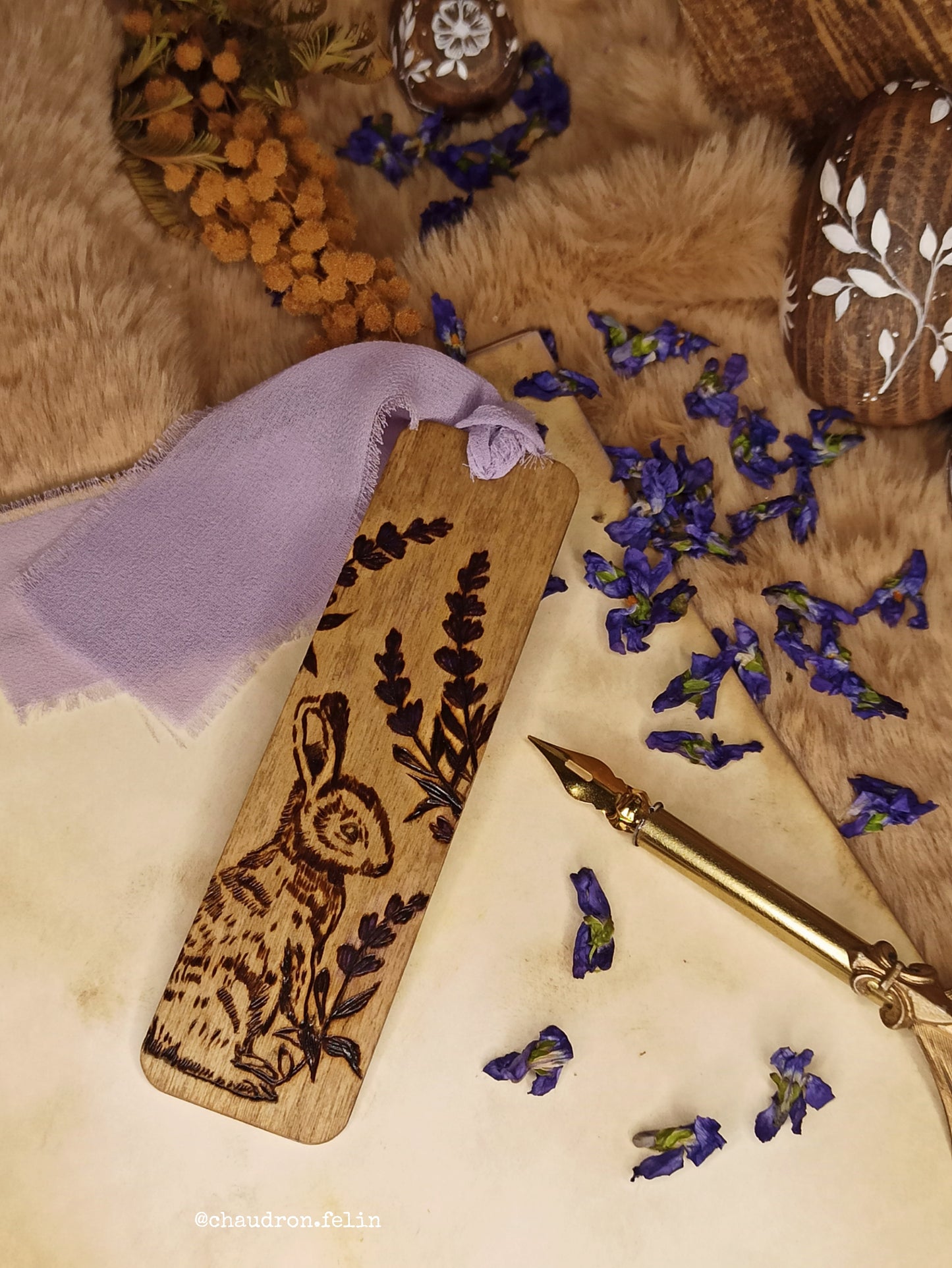 Marque Page en bois - Lilas