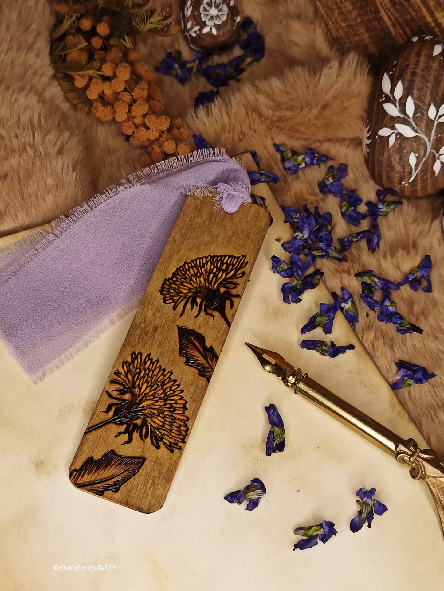 Marque Page en bois - Lilas