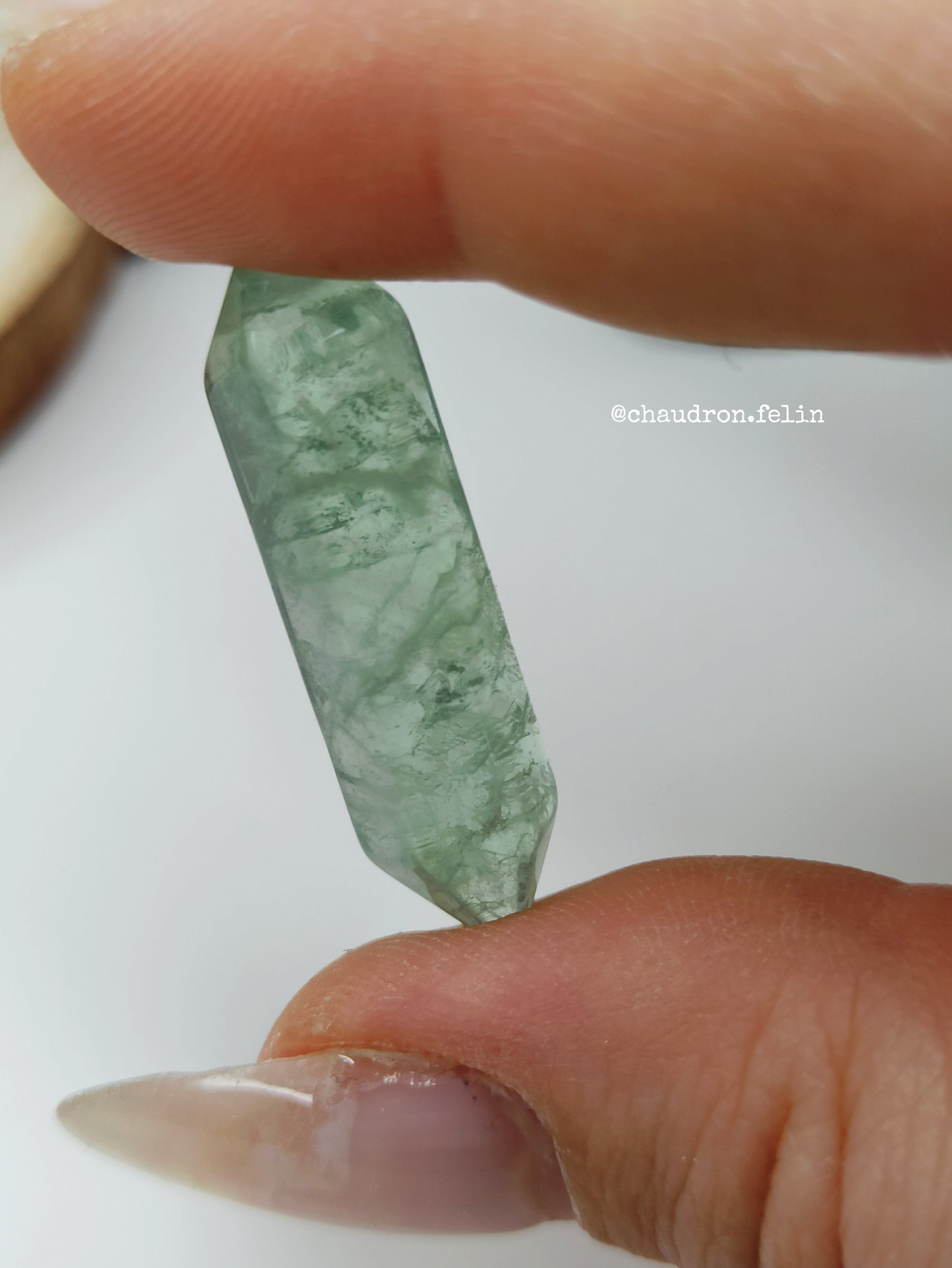 Pointe Bi-terminée en Fluorite verte