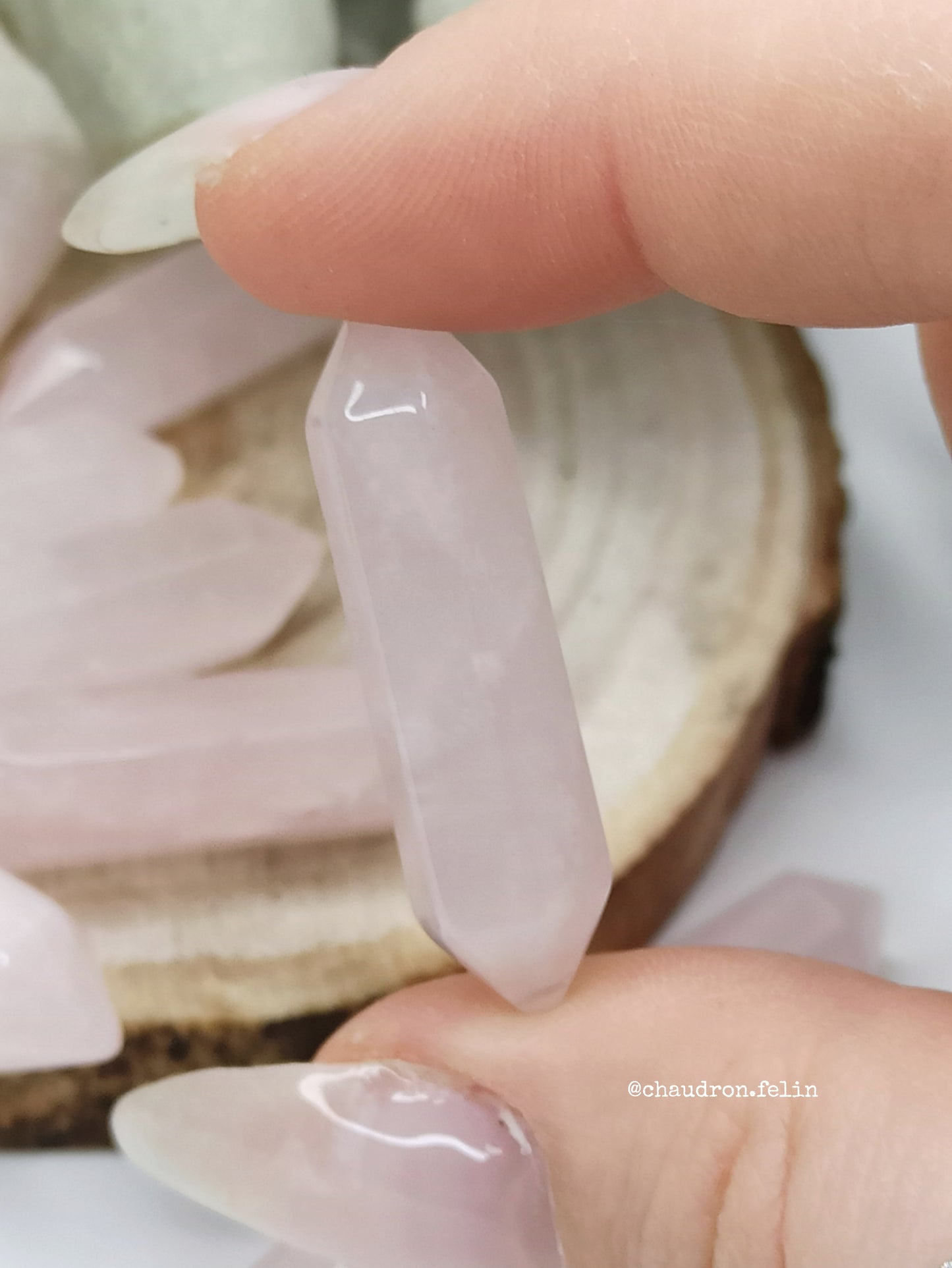Petite pointe - Quartz Rose Bi-terminée