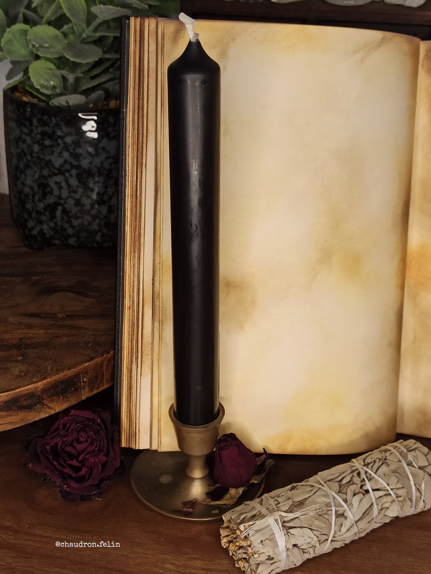 Grande Bougie Noire Protection et Bannissement