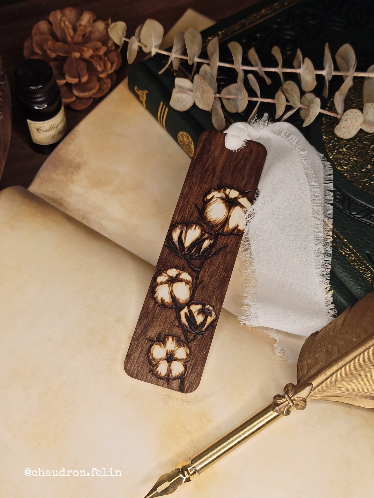 Marque Page en bois - Blanc