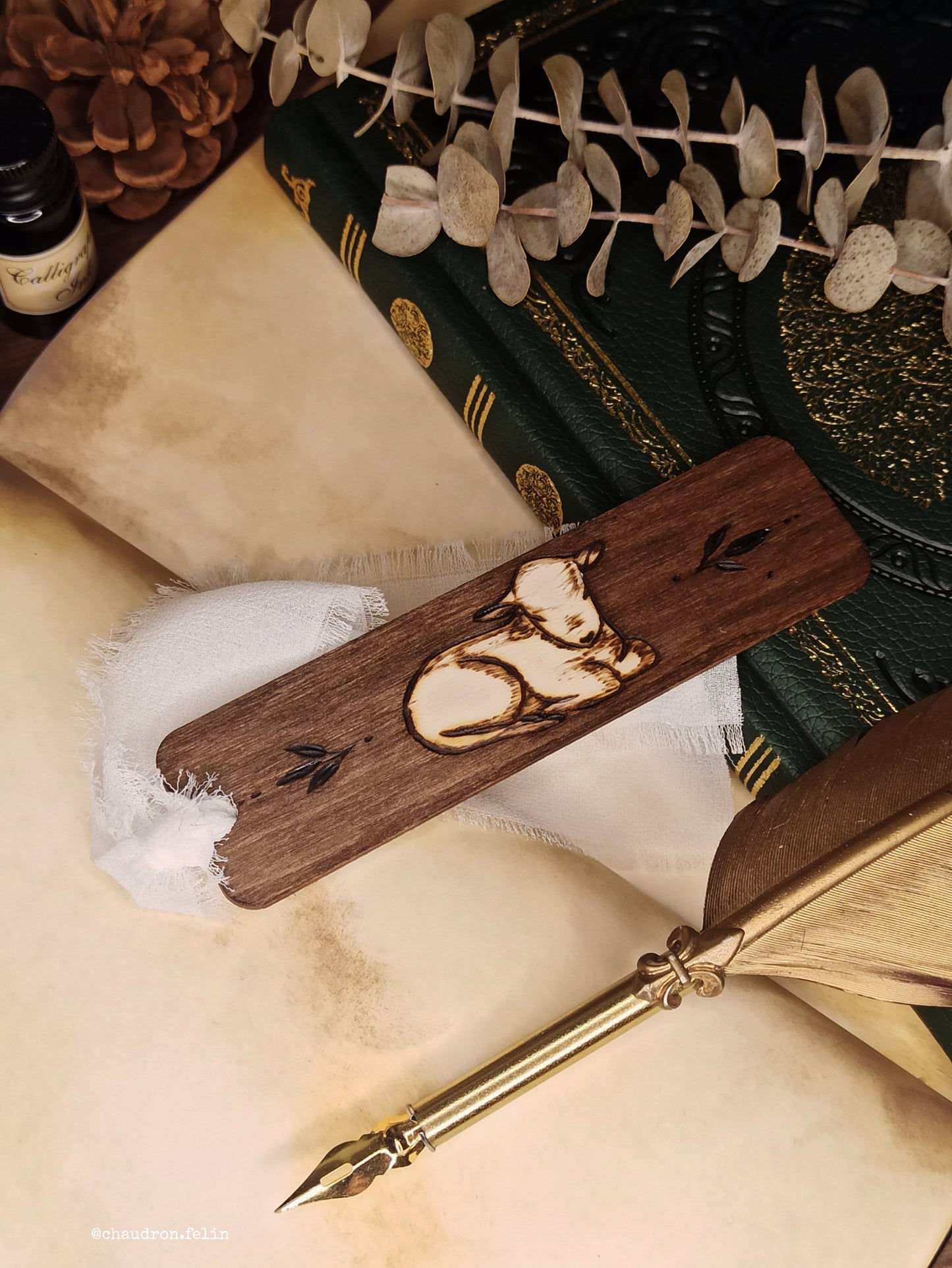 Marque Page en bois - Blanc