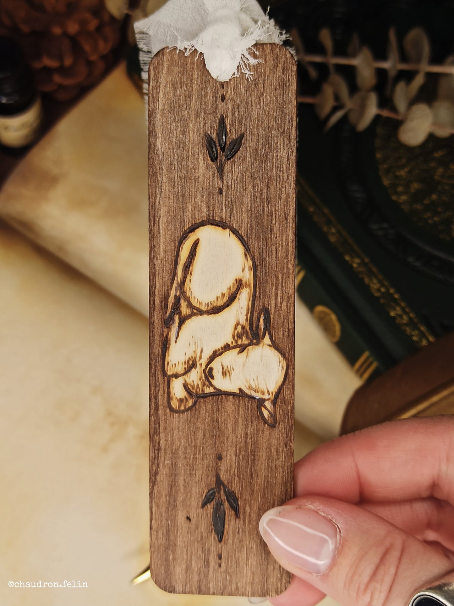 Marque Page en bois - Blanc