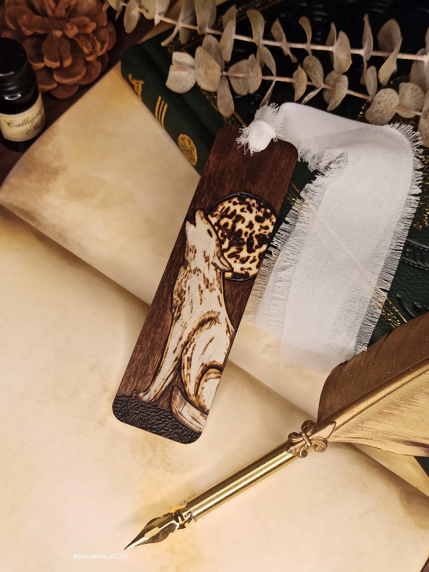 Marque Page en bois - Blanc