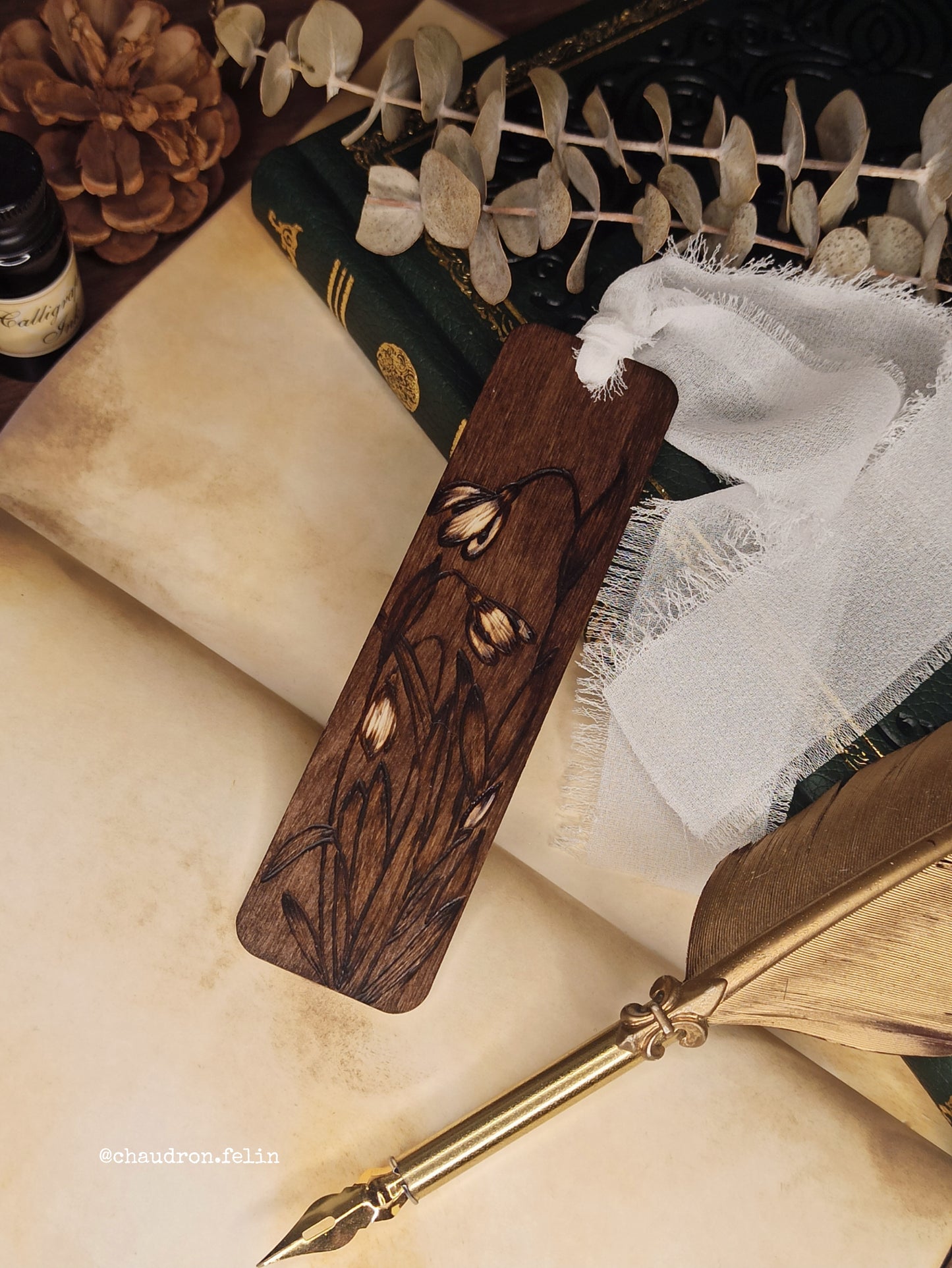 Marque Page en bois - Blanc