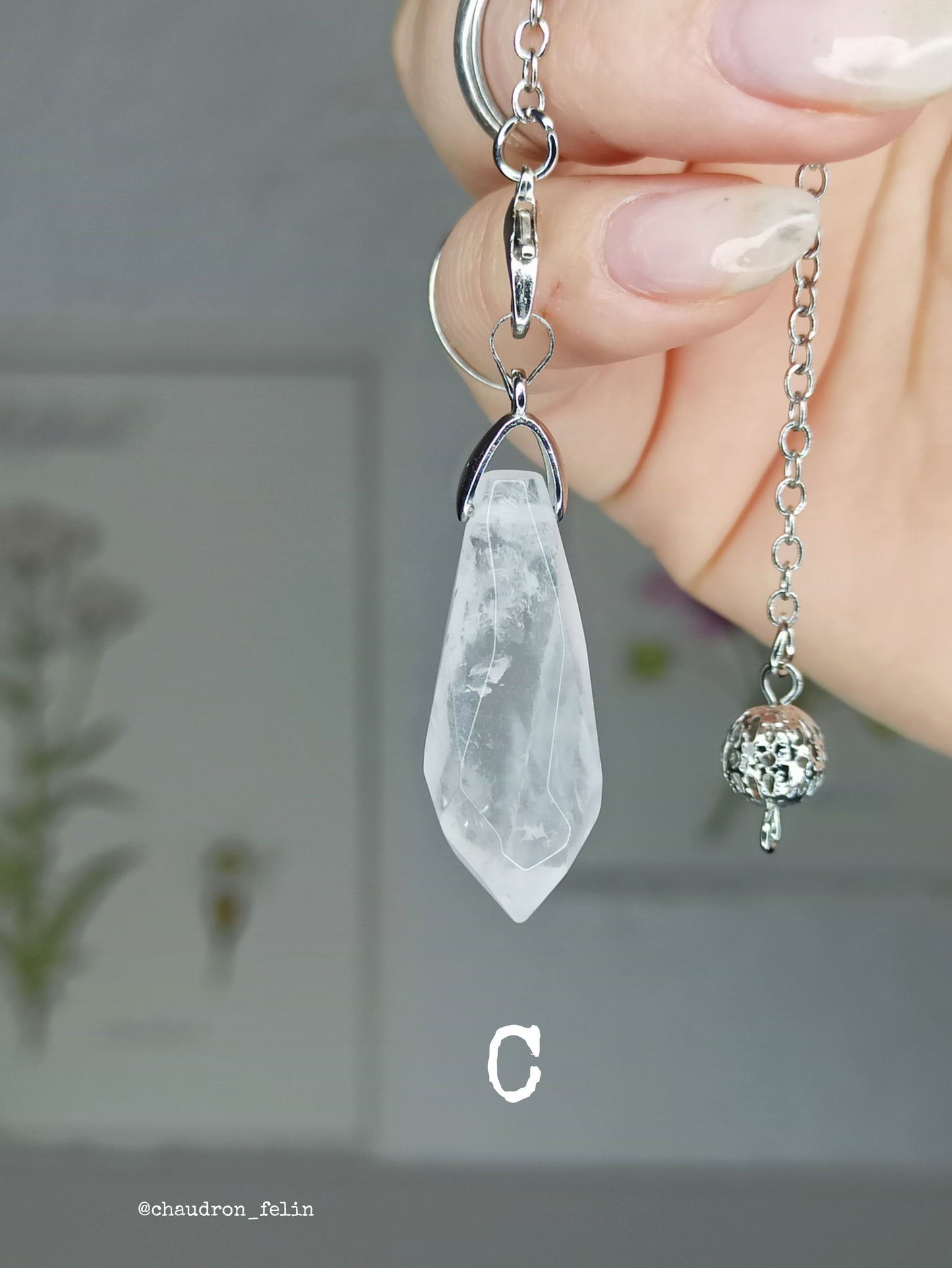 Pendule en Cristal de Roche